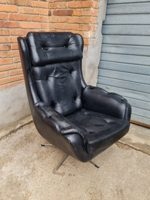 butaca giratoria despacho metal piel negra 1u